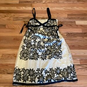 Anna Sui silk/velvet trim dress